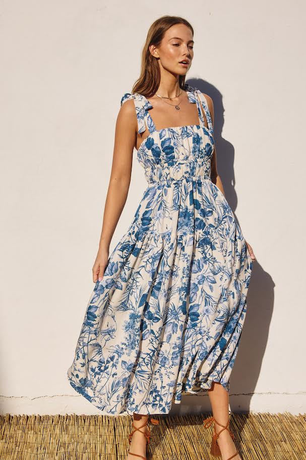 Dress Forum Midi Sleeveless Tie Shoulder Dress