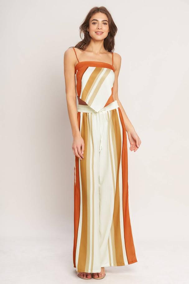 Flying Tomato Printed Front Tie Wide Leg Pant