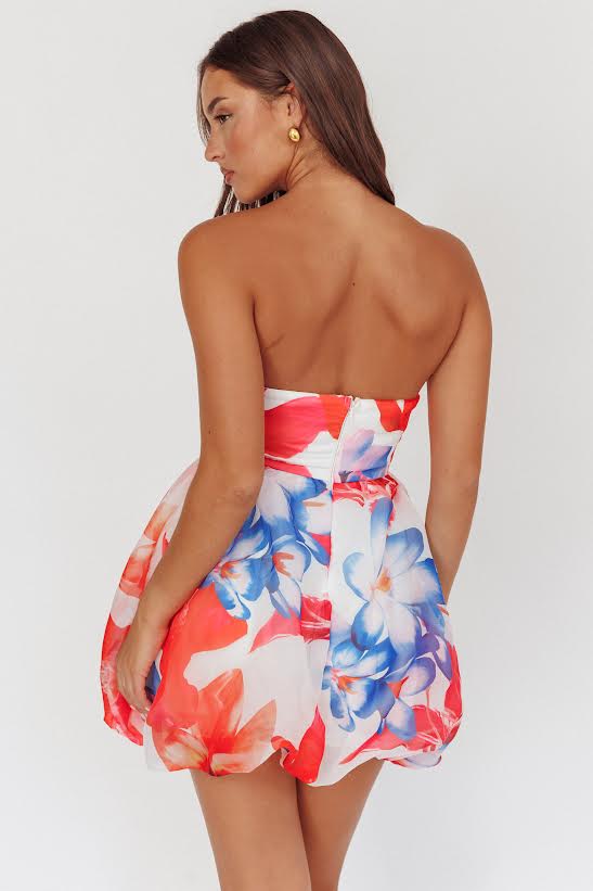 One & Only Strapless Multi Color Mini Dress