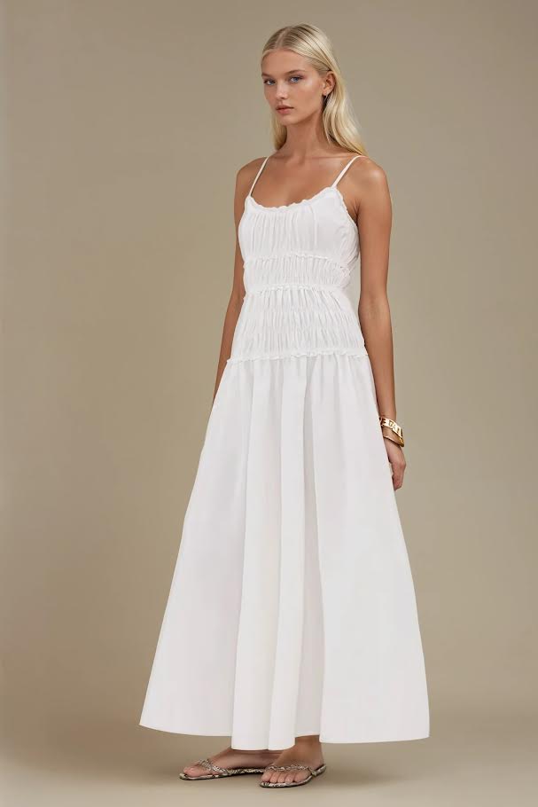 Wisteria Lane Smocked Maxi Cotton Dress