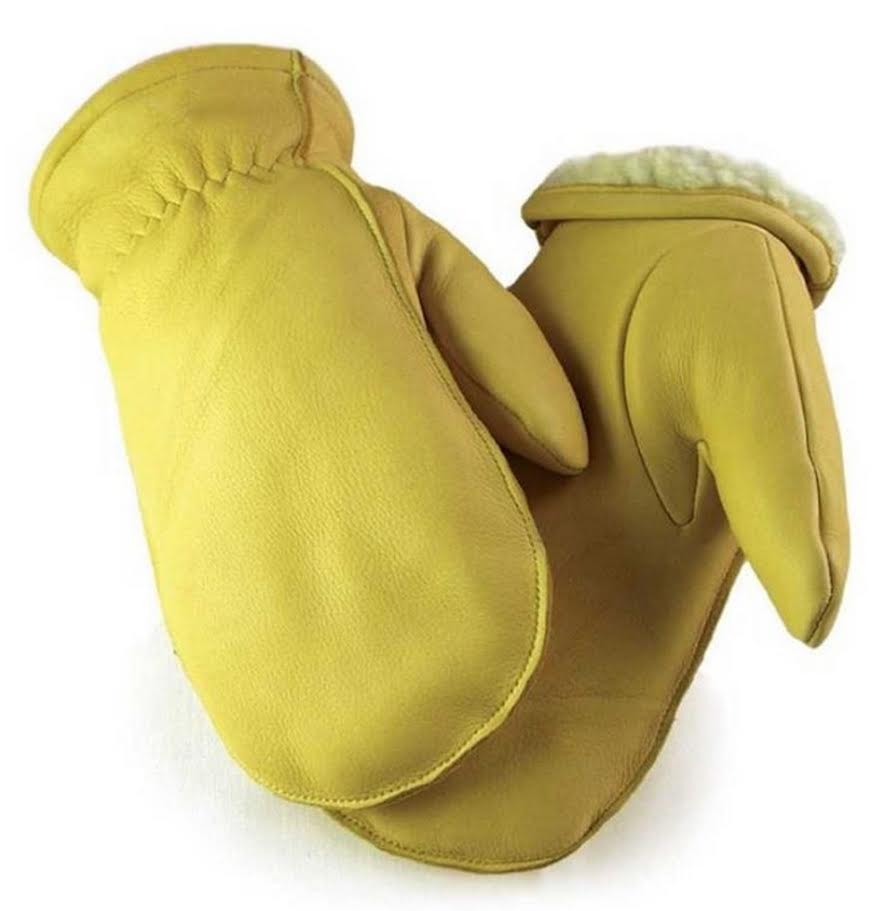 Hand Armor Full Grain Deerskin Sherpa Lined Mitts