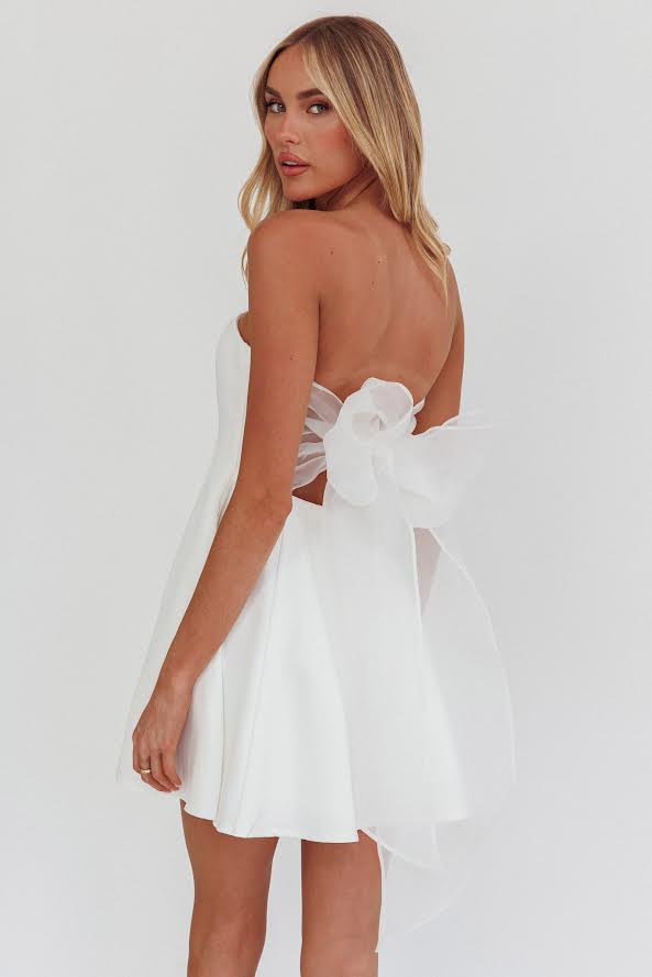 One & Only Strapless Bow Mini Dress