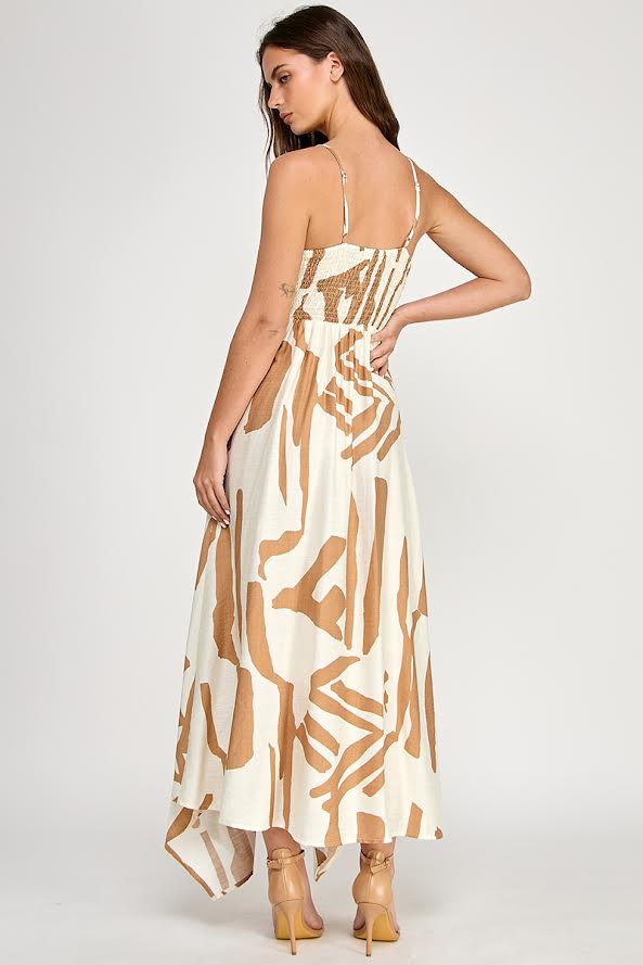 Rubienn Tank Strap Printed Maxi Dress