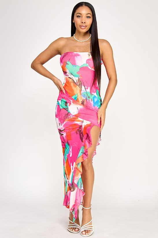 Spring Haze Floral Maxi Dress