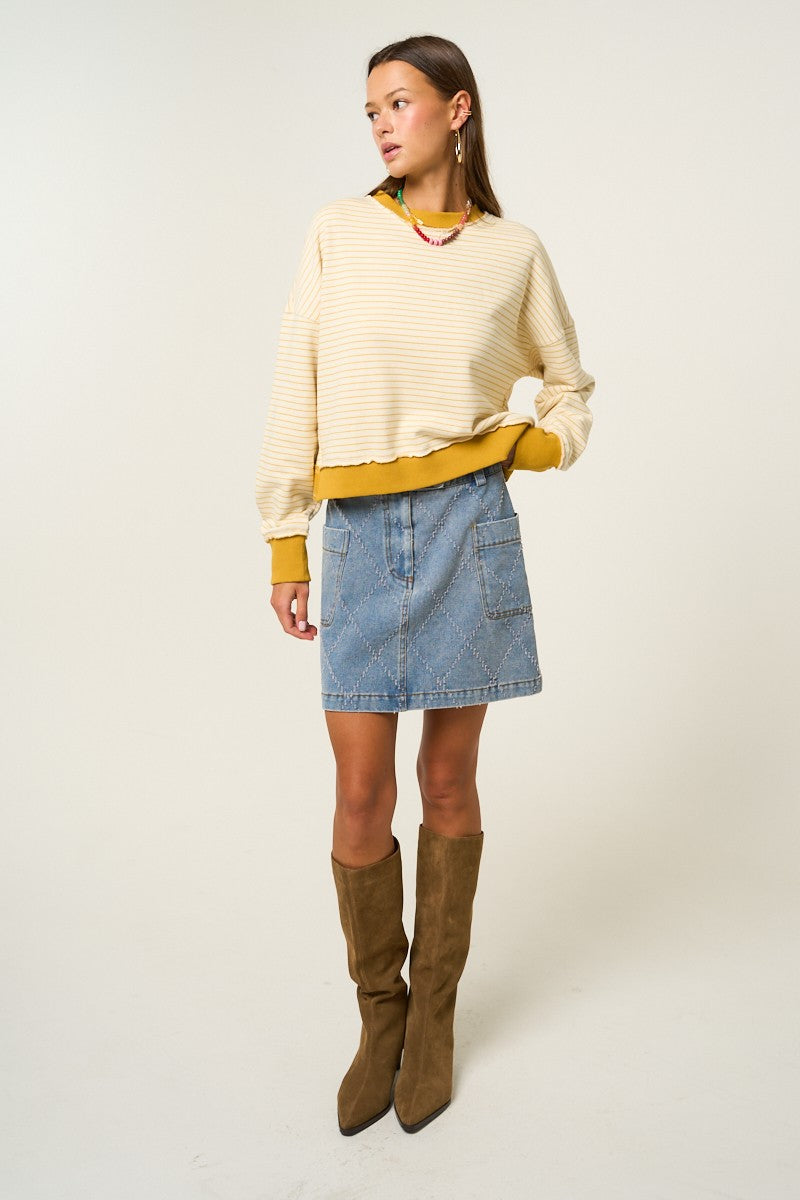 The Greii Striped Sweatshirt With Back Cross Detail