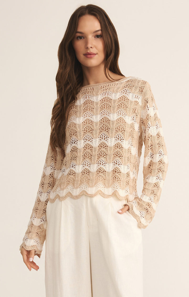 Z Supply Azura Stripe Crochet Sweater