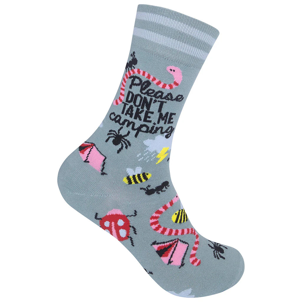 Funatic Please Don't Take Me Camping Socks