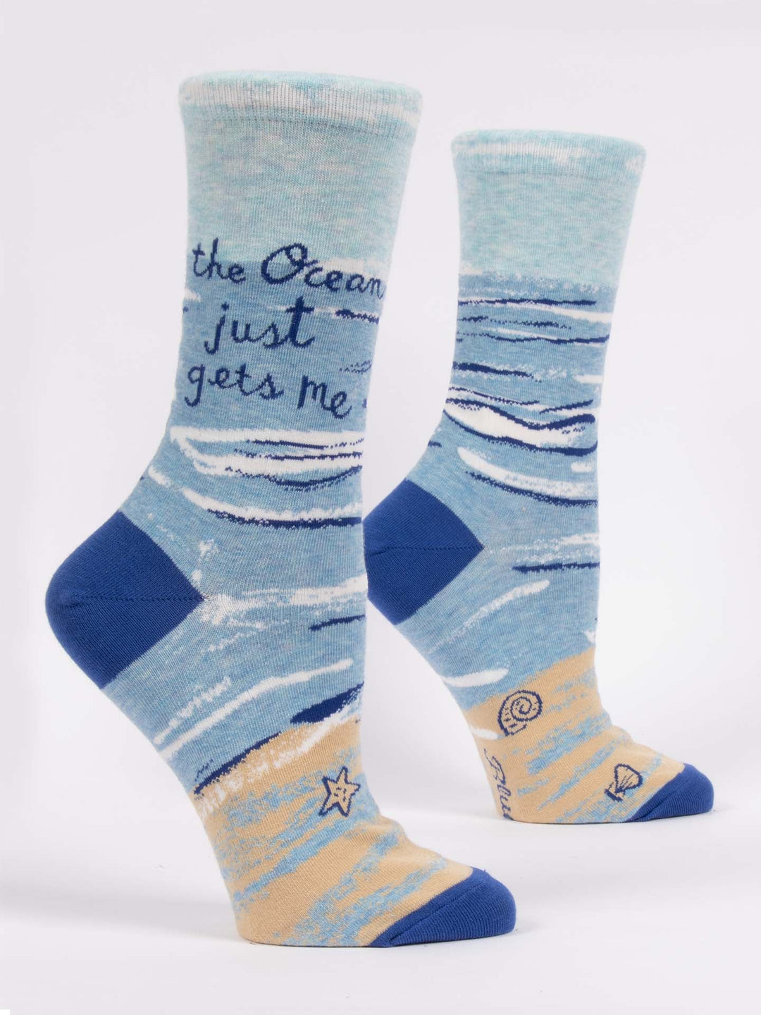 Blue Q Ocean Gets Me Crew Sock