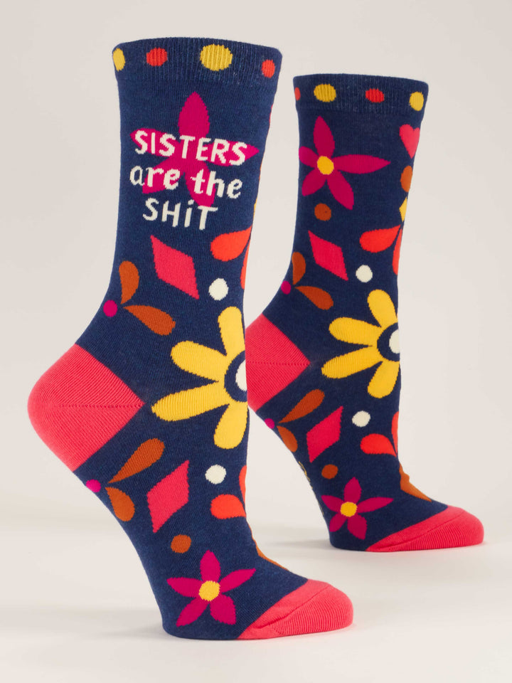 Blue Q Sisters Are The Shit Crew Socks