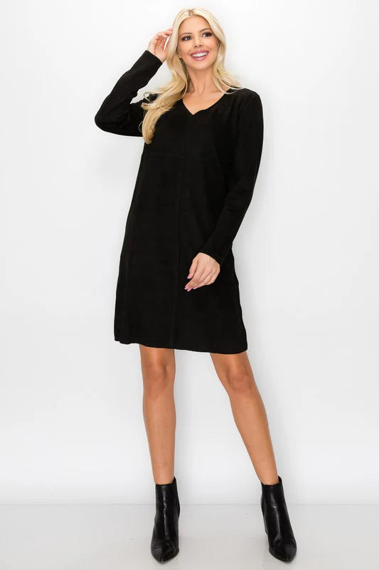 Joh Aurora Suede V-Neck Dress