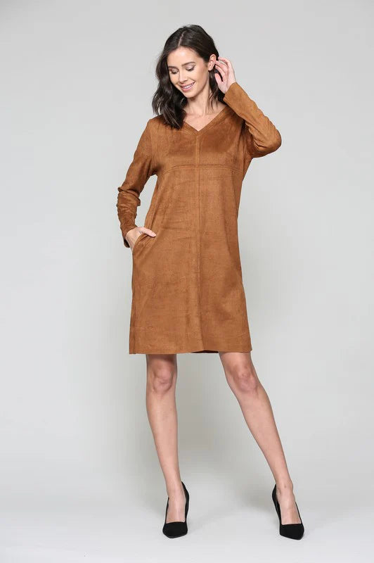 Joh Aurora Suede V-Neck Dress