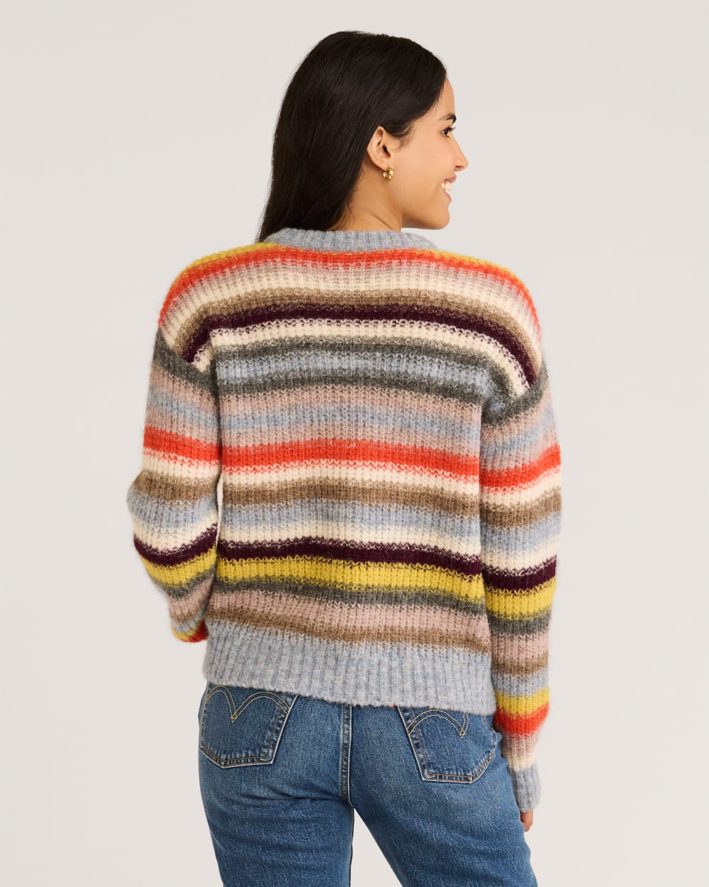 Pendleton Alpaca Shaker Stripe Crewneck Pullover Sweater