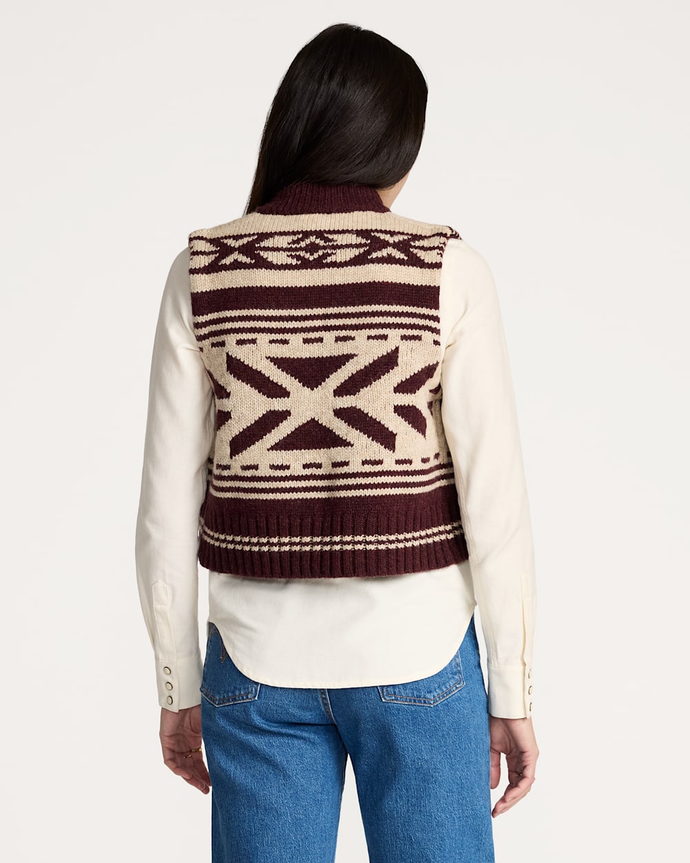 Pendleton Graphic Wool Zip-Up Sweater Vest