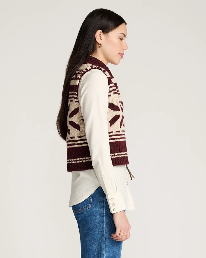 Pendleton Graphic Wool Zip-Up Sweater Vest