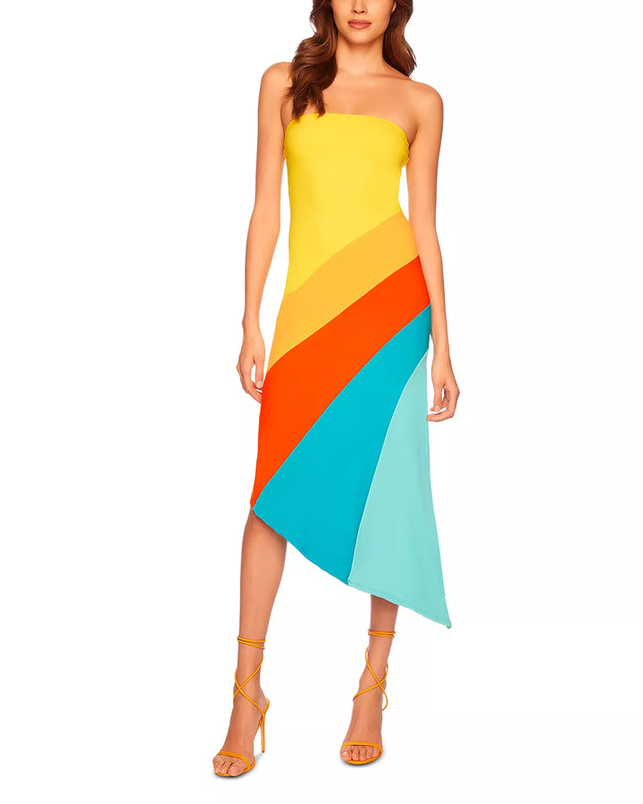 Susana Monaco Colorblock Tube Asymmetrical Dress