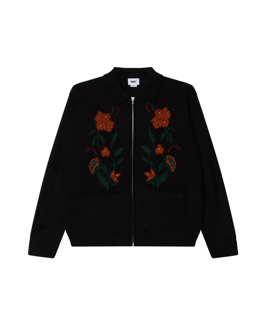 Obey Floral Zip Cardigan