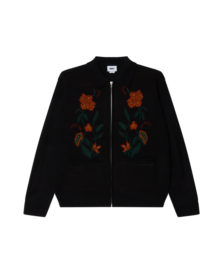 Obey Floral Zip Cardigan
