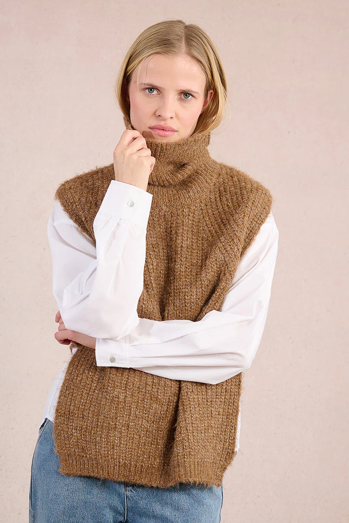 Molly Bracken Open Side Chunky Knit Sleeveless Sweater