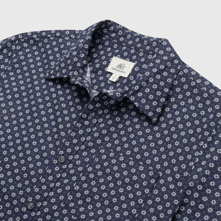 Surfside Joey Short Sleeve Crosshatch Printed 1-Pocket Shirt