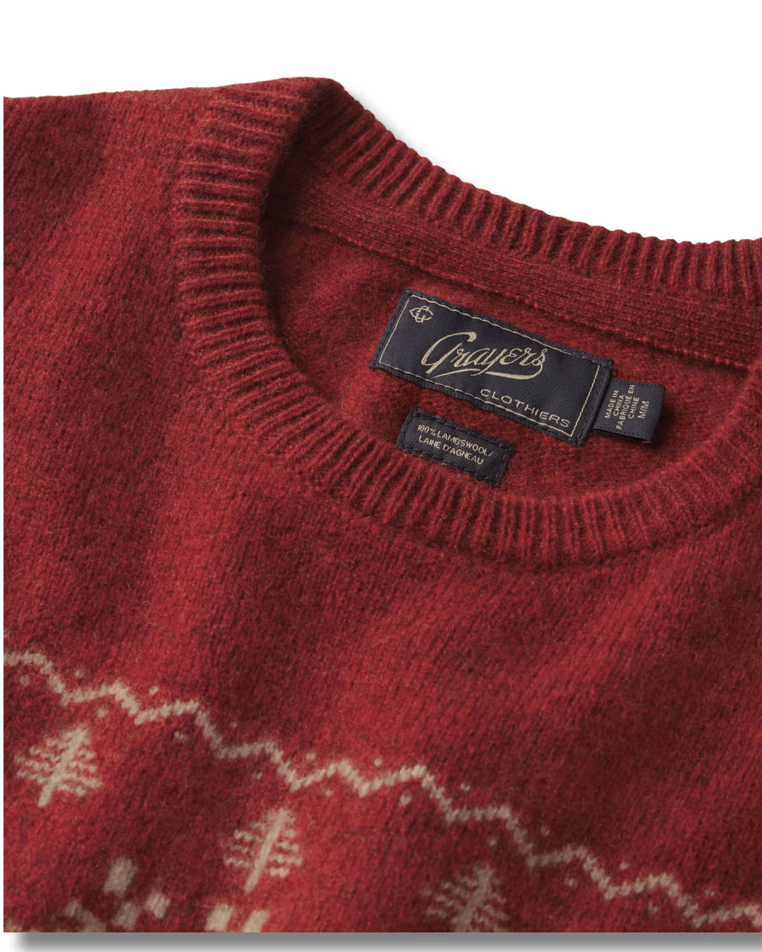Grayers Reindeer Lambswool Crew Sweater