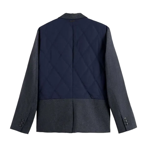 Scotch & Soda Colorblock Lightly Padded Mixed Fabric Blazer Jacket