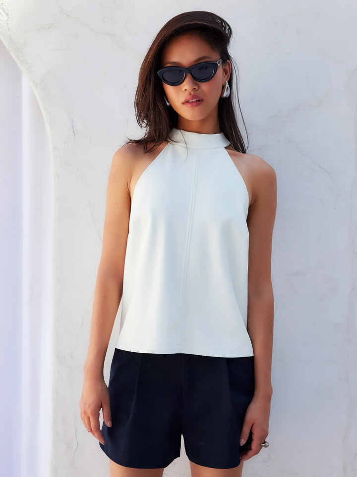 Fifteen Twenty Alexis Faux Leather Halter Top