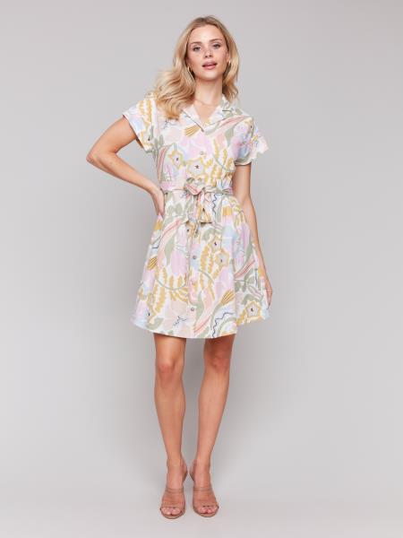 Charlie B Short Sleeve Button-Front Dress