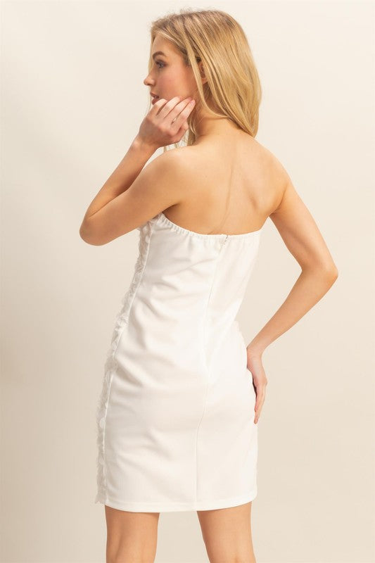 Hyfve Rosette Strapless Bodycon Mini Dress