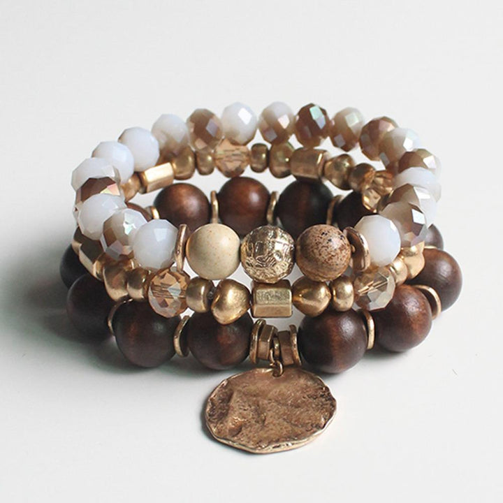 Joia Coin Beaded Stackable Bracelet Set