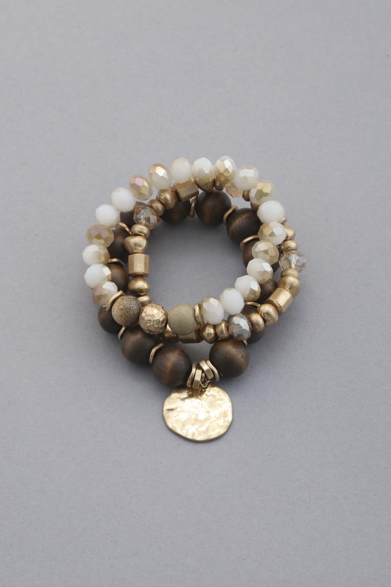 Joia Coin Beaded Stackable Bracelet Set