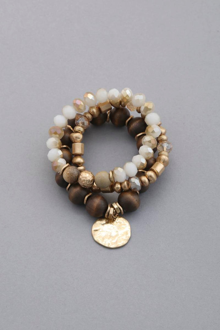 Joia Coin Beaded Stackable Bracelet Set