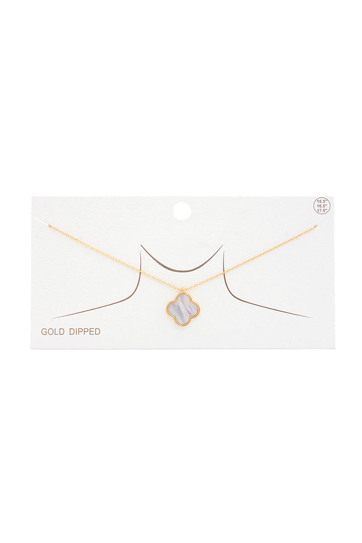 Joia Moroccan Shape Fresh Water Pearl Charm Gold Dipped Necklace