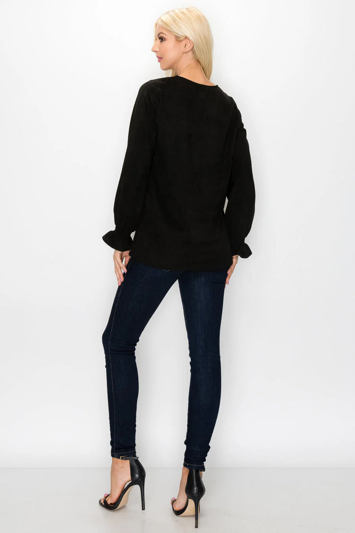 Joh Abigail Stretch Suede Top