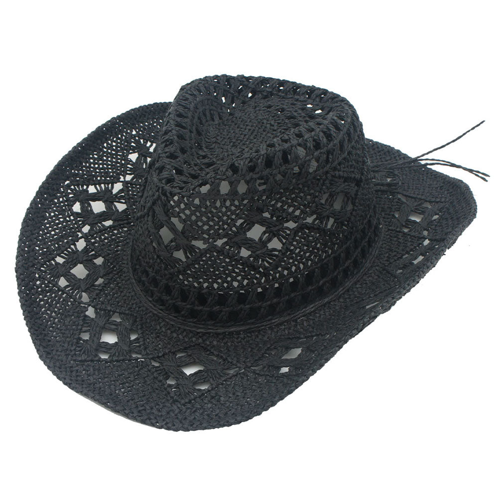 Joia Fashion Open Weave Straw Panama Cowboy Sun Hat