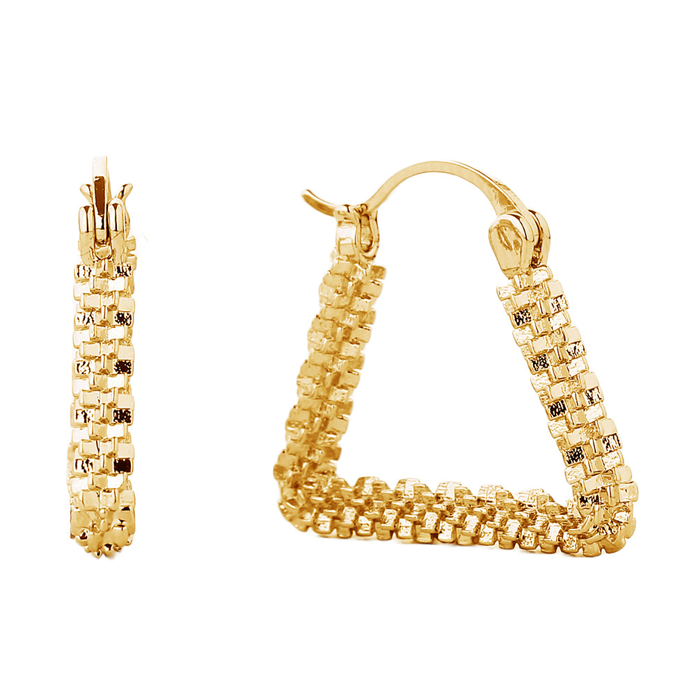 Joia Accessories 14k Gold Dipped Huggie Hoop Brass Earrings