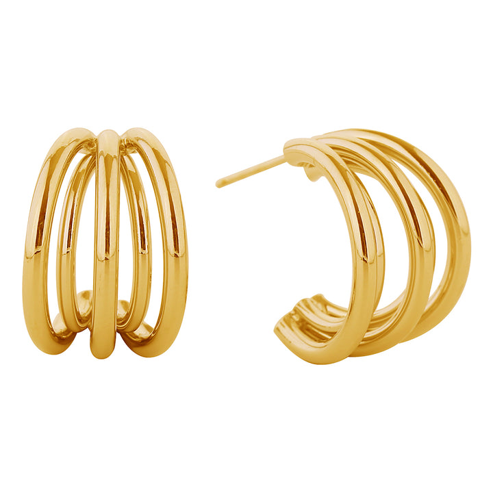 Joia 14K Gold Dipped Quintuple Hoop Earrings