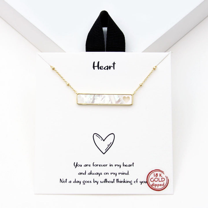 Joia 18K Gold Rhodium Dipped Heart Bar Necklace
