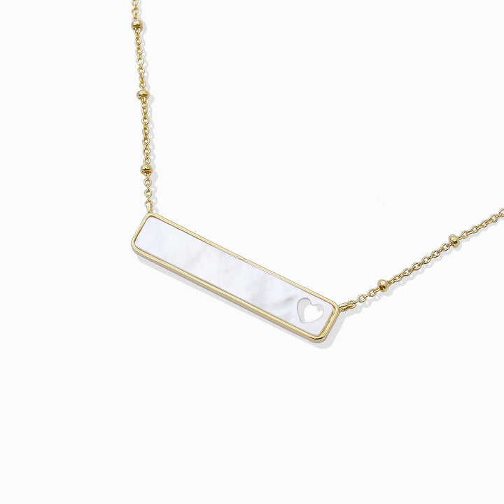 Joia 18K Gold Rhodium Dipped Heart Bar Necklace