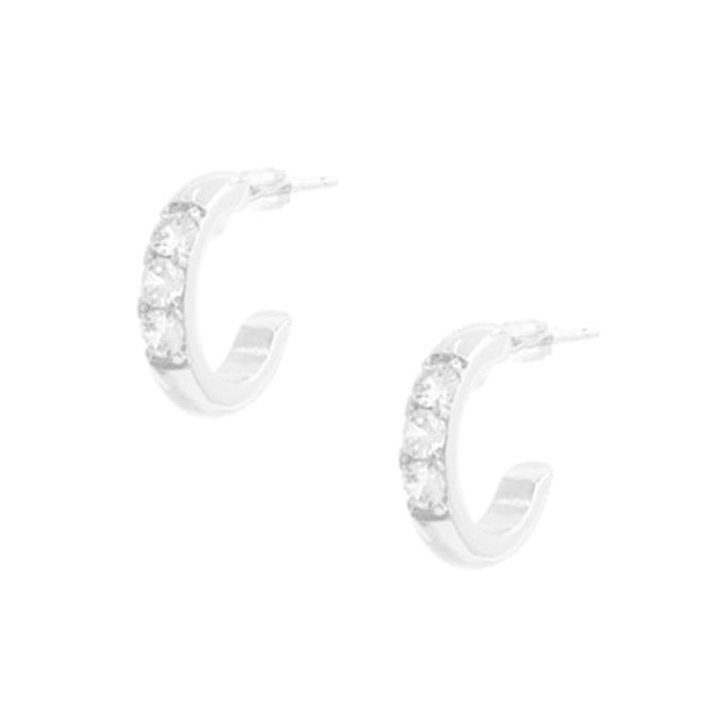 Joia 14K Gold Dipped CZ Hypoallergenic Hoop Earrings