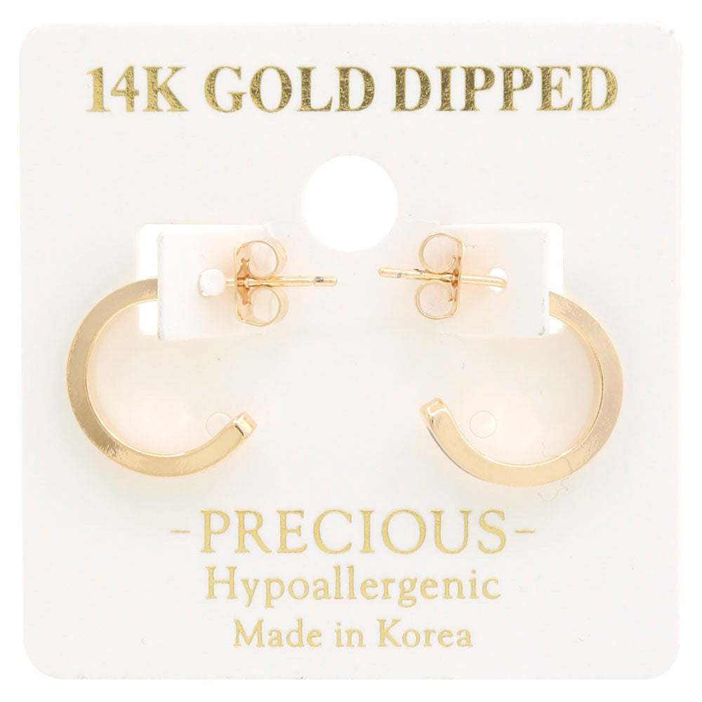 Joia 14K Gold Dipped Square Edge Hoop Earrings