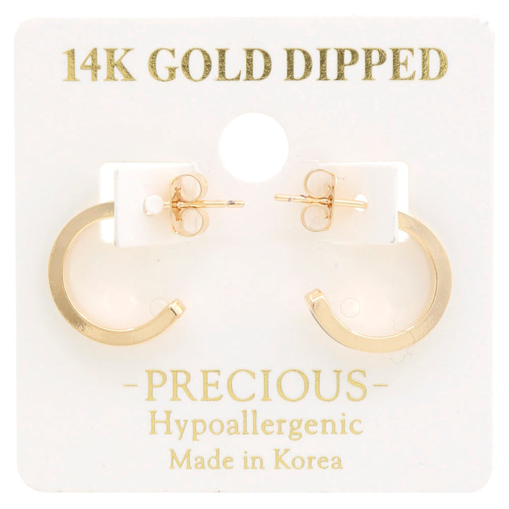 Joia 14K Gold Dipped Square Edge Hoop Earrings