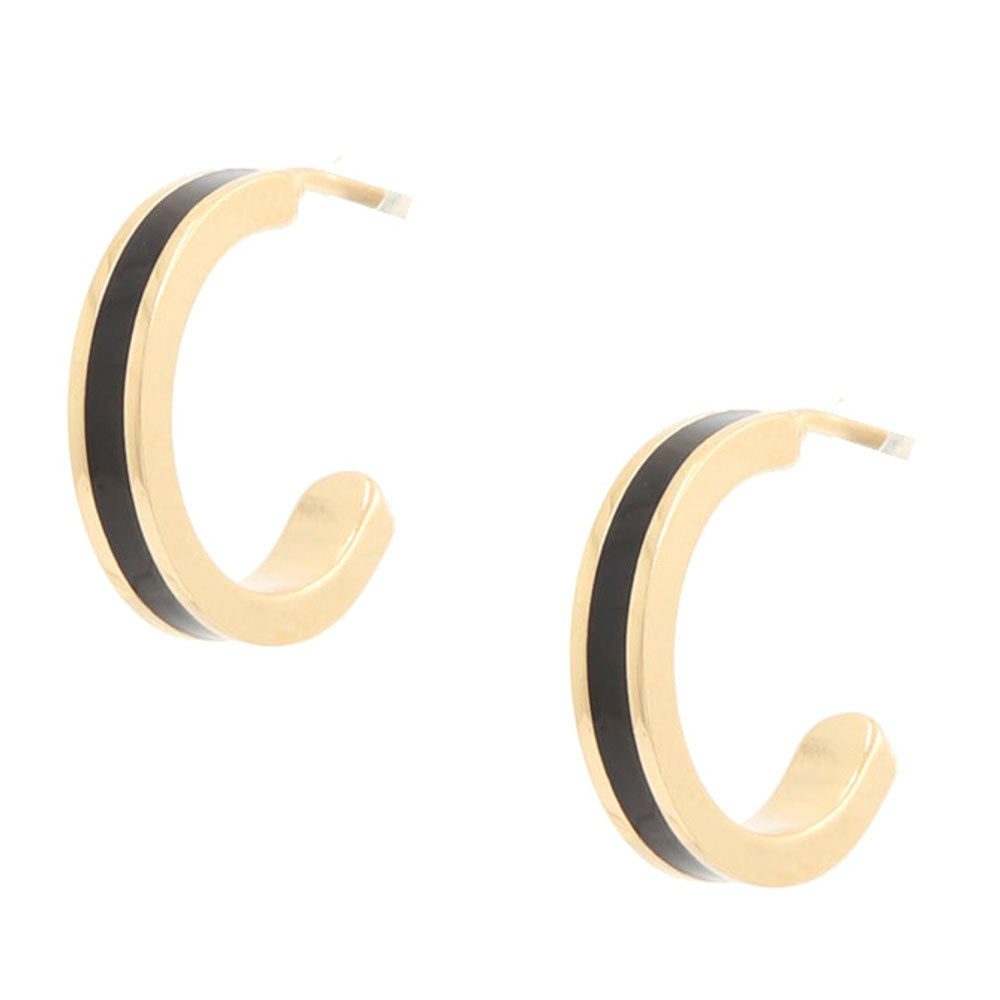 Joia 14K Gold Dipped Square Edge Hoop Earrings