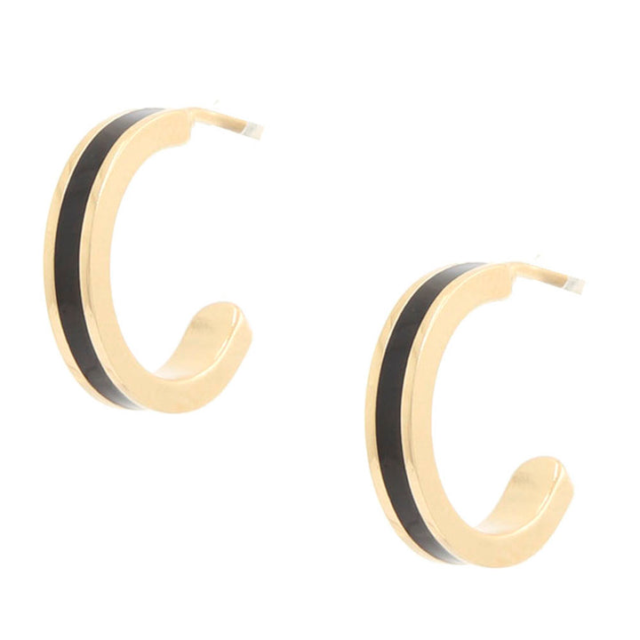 Joia 14K Gold Dipped Square Edge Hoop Earrings