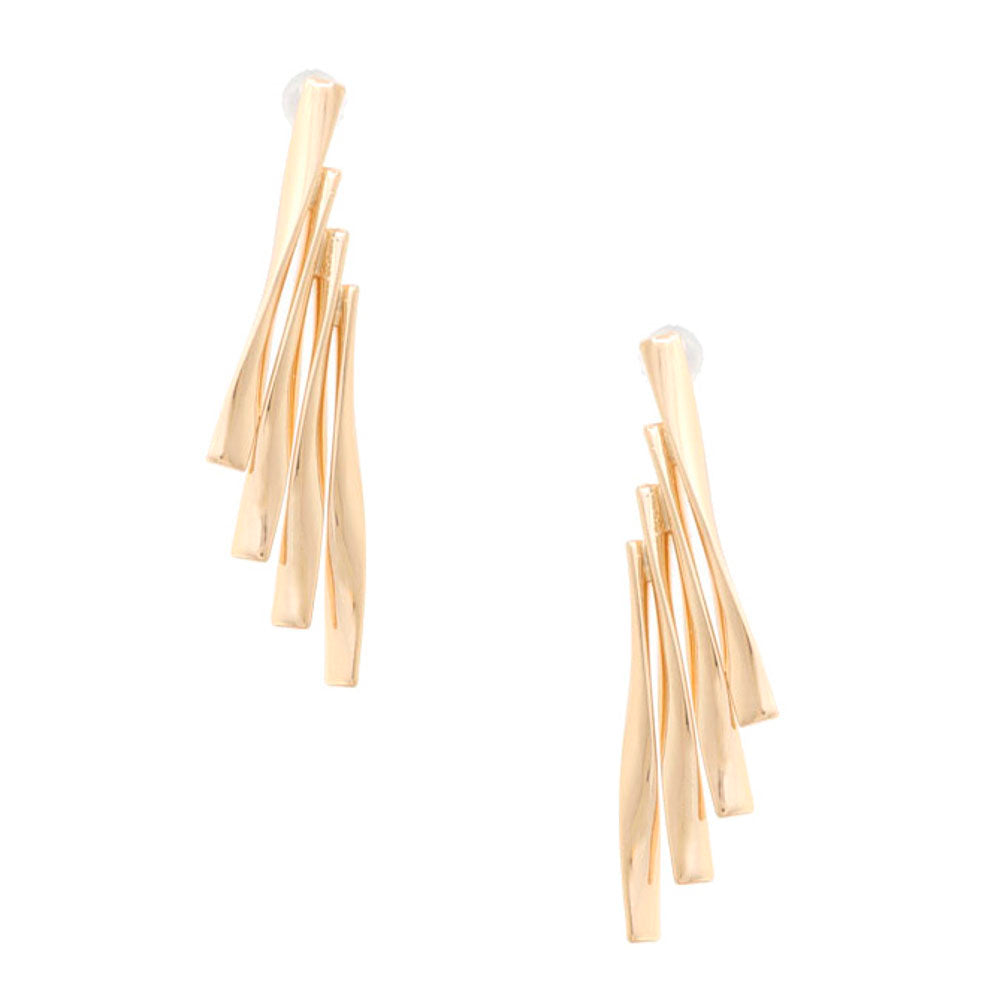 Joia Classy Brassy Wavy Post Earrings