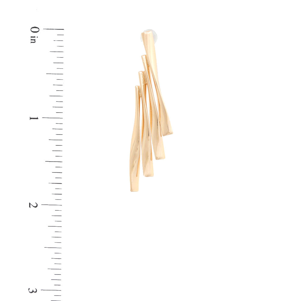 Joia Classy Brassy Wavy Post Earrings