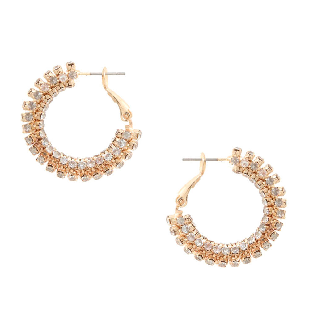 Joia Rhinestone Hoop Metal Earring