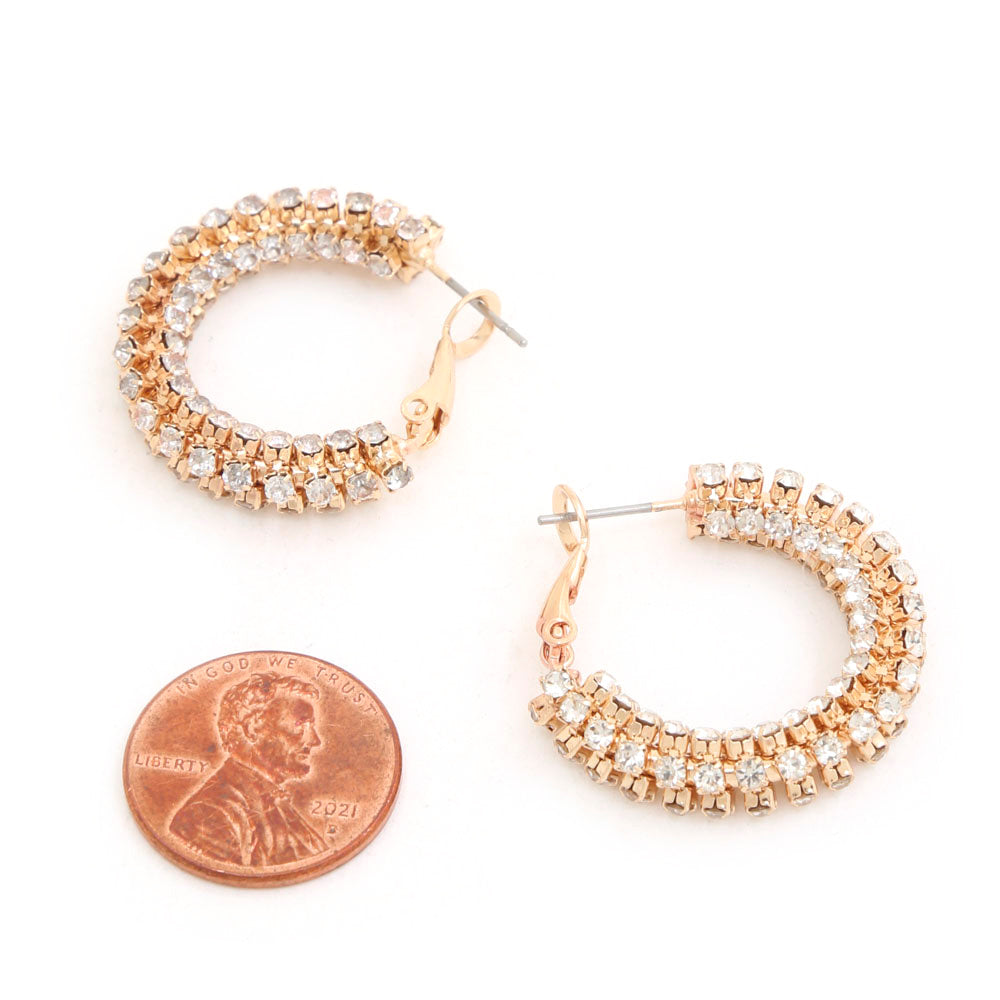 Joia Rhinestone Hoop Metal Earring