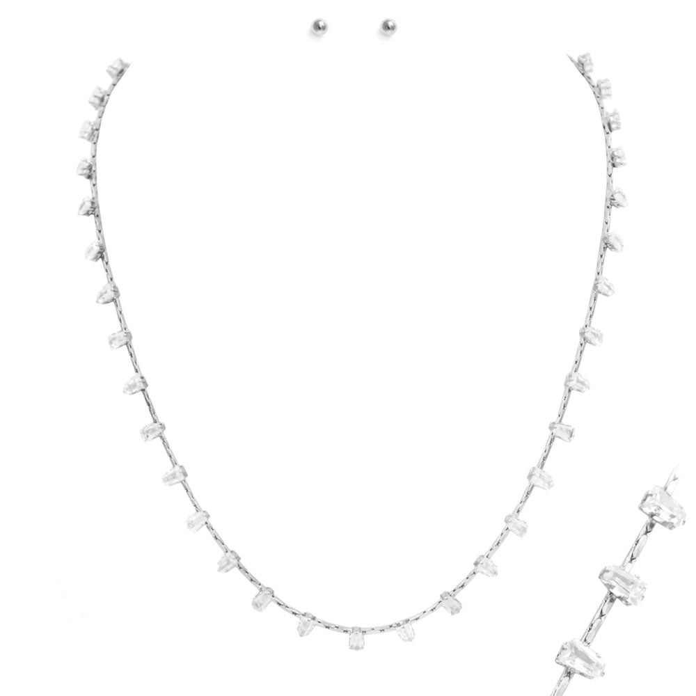 Joia Stone Station Necklace and Earring Set