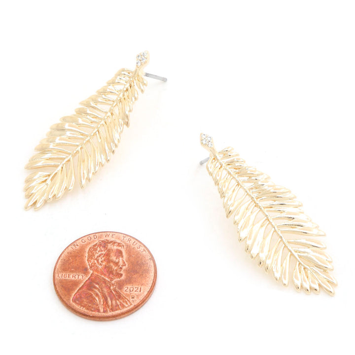 Sodajo Leaf Metal Gold Dipped Earrings