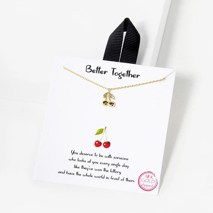 Joia Gold Rhodium Dipped Better Together Cherry Necklace